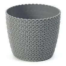 Cache-pot texturé gris