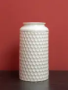 Vase céramique blanc alvéolé