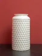 Vase céramique blanc alvéolé